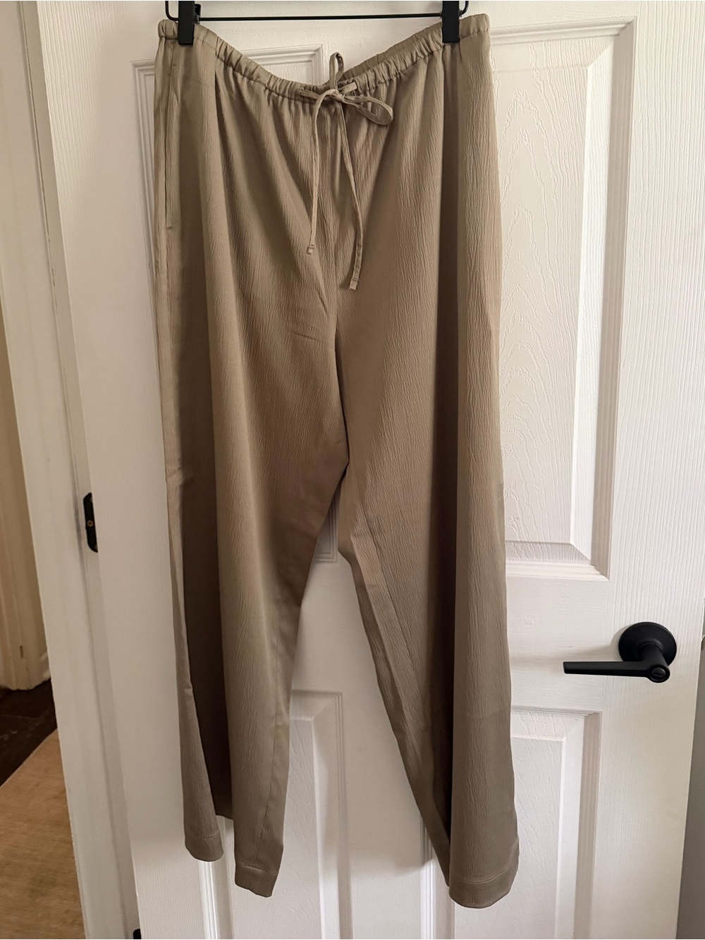 Banana Republic Beige Drawstring Wide-Leg Trousers
